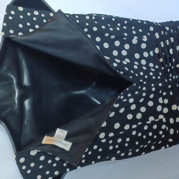 Christopher Banks Classic A-Line Midi Dress Sleeveless Black/white Polka Dot 10 - Picture 5 of 8
